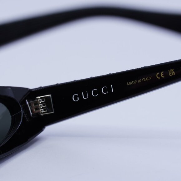 Gucci GG1779S 010 Sunglasses Black with Metal Stud Detail Cat Eye Frame main image 3